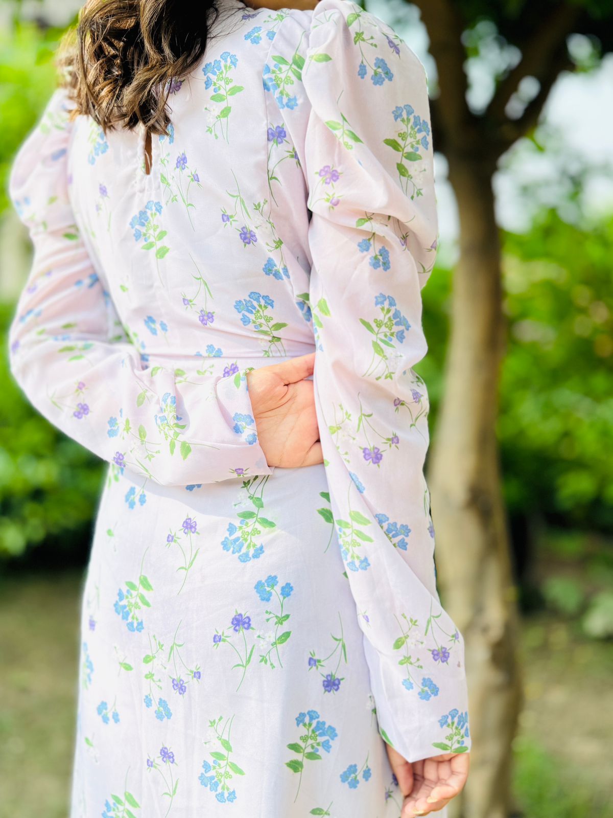 White Full flared Frock