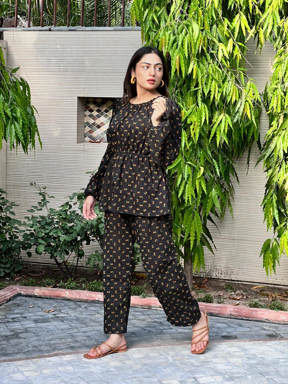 Lawn floral Co-ord set