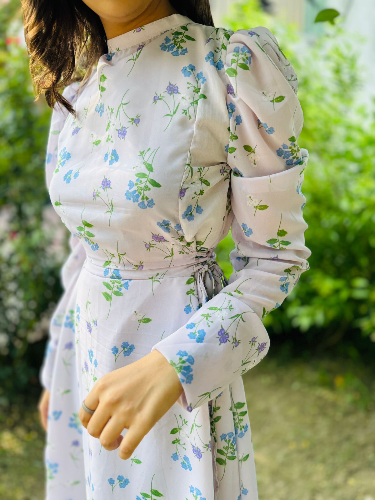 White Full flared Frock