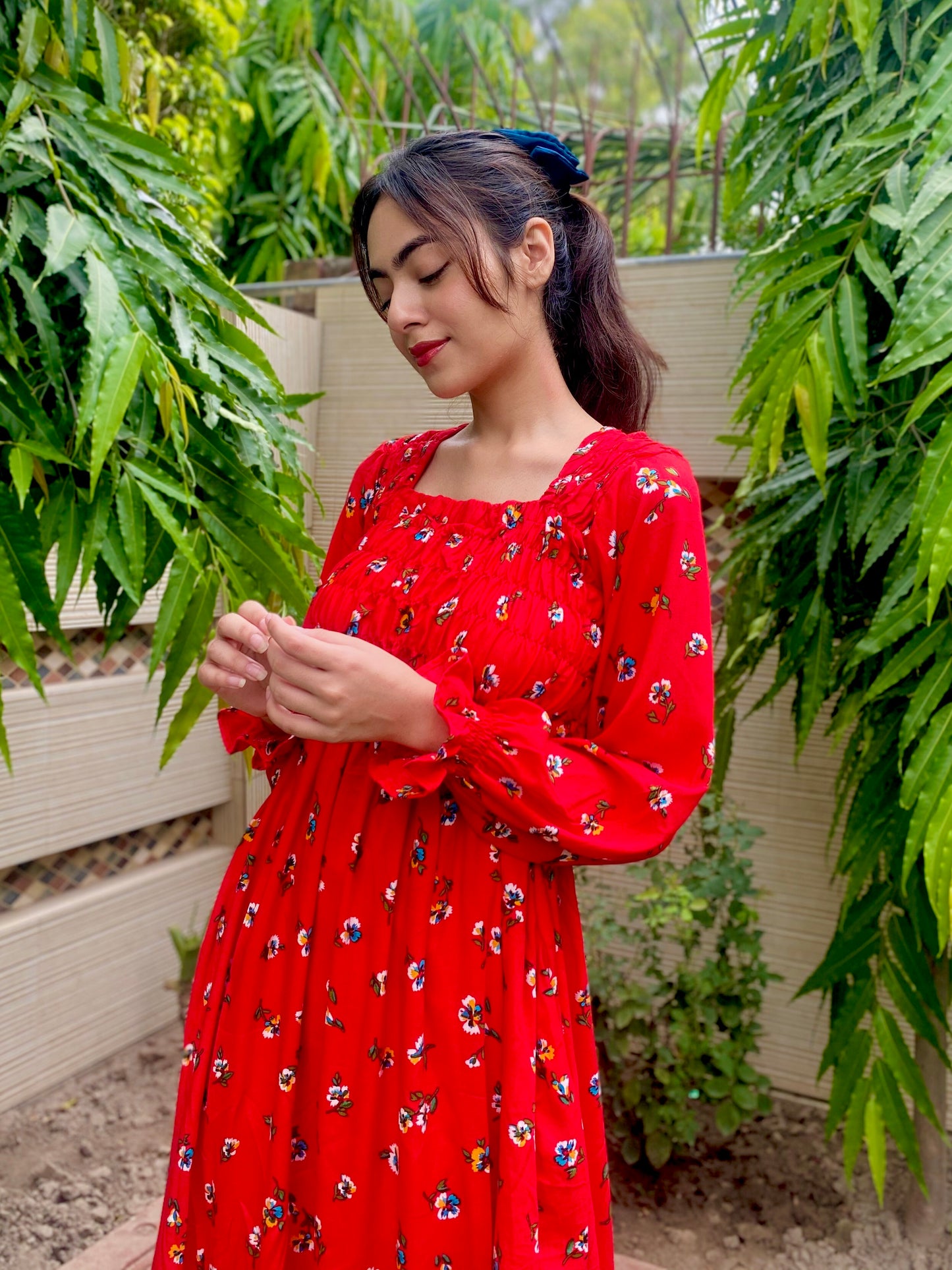 Red Floral Frock