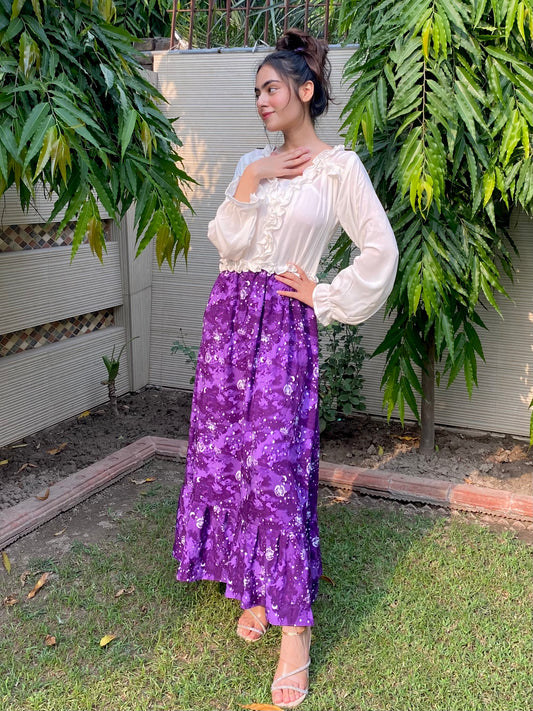 Contrast Linen frock