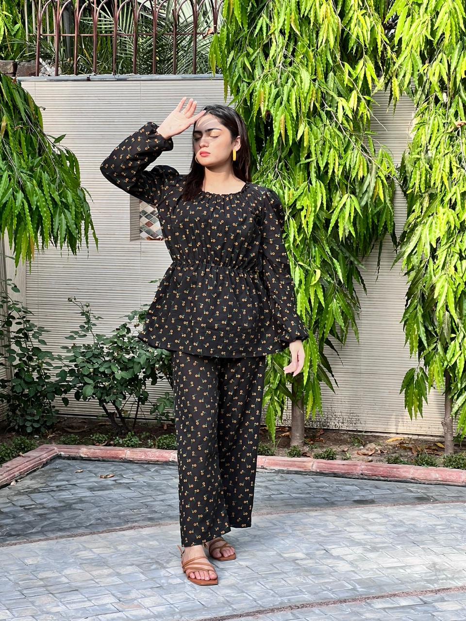 Lawn floral Co-ord set