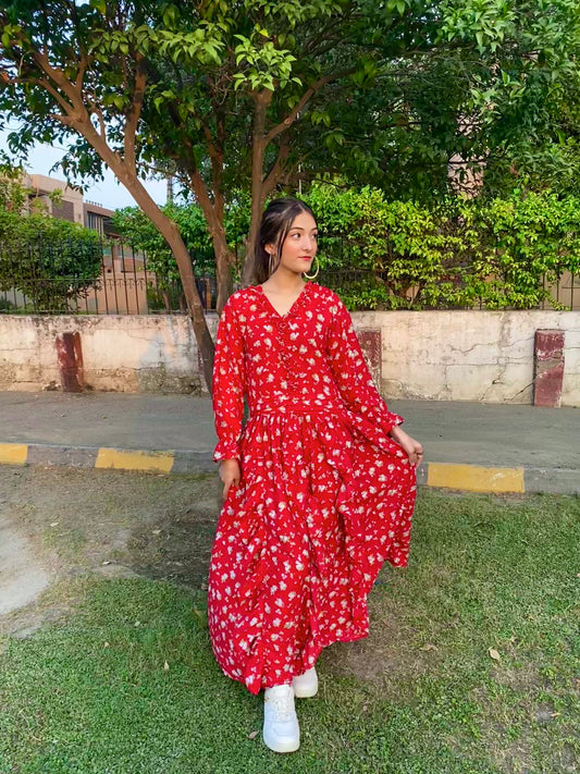 Red Flared Frock