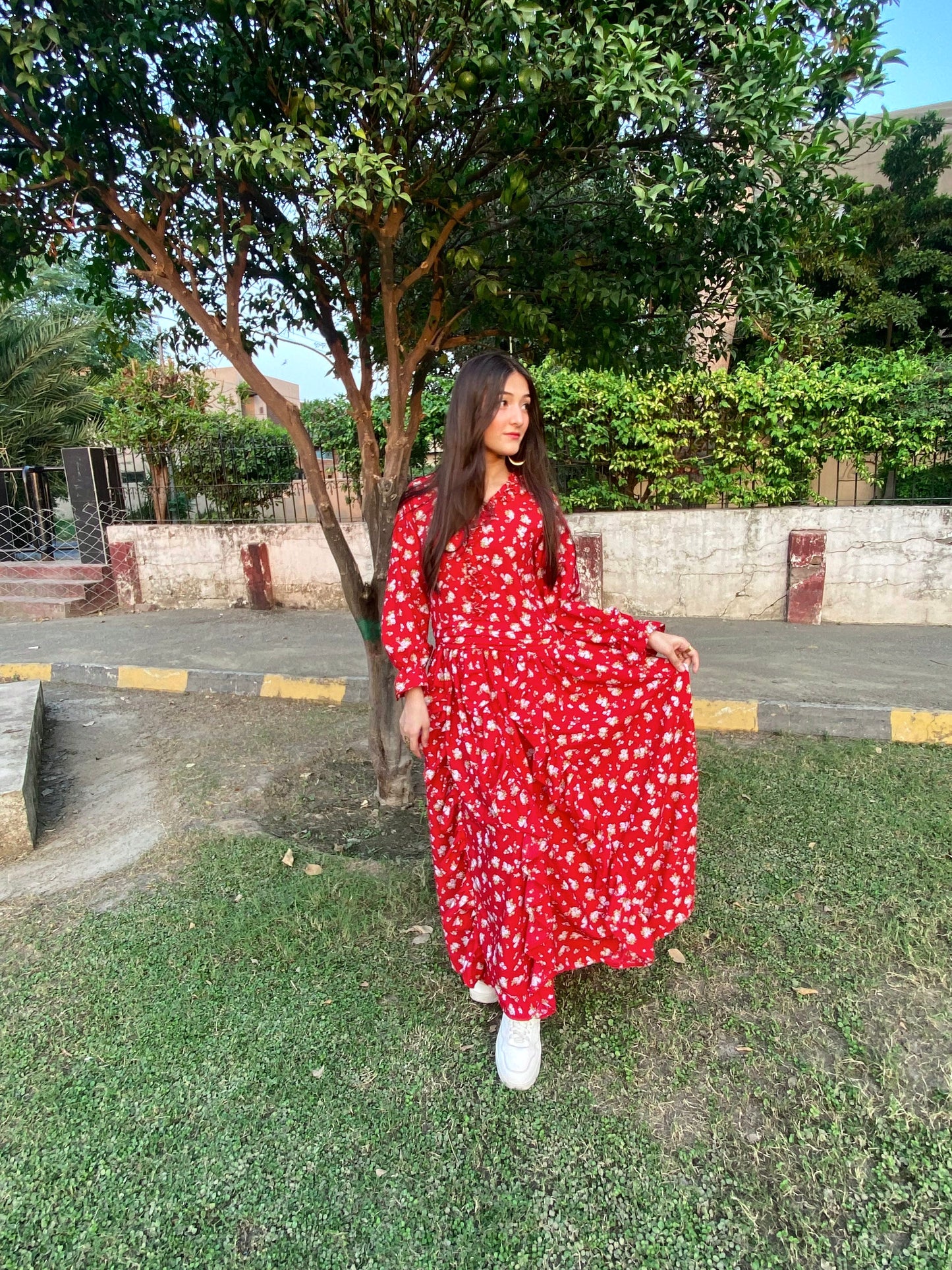 Red Flared Frock