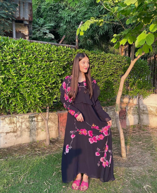 Elegent Chiffon Flared Frock