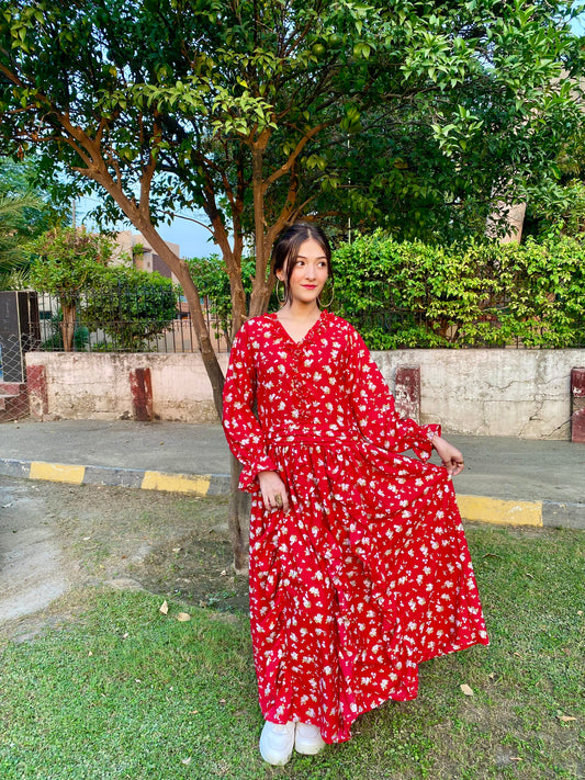 Red Flared Frock