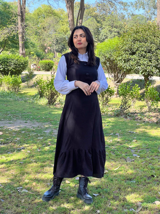 Black frock with white shirt