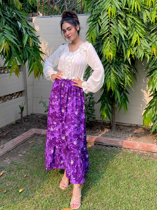 Contrast Linen frock